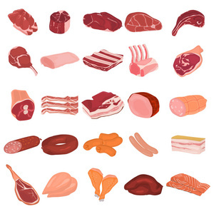 打造簡潔直觀的現實肉色平面圖標，優化家禽類產品的Web與移動設計